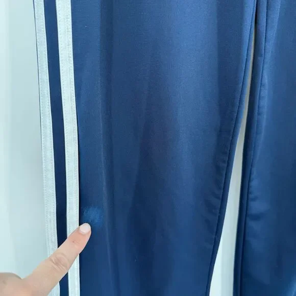 Adidas Track Pants Boys Navy Athletic 3-Stripes Training Bottoms Youth L/G 14/16 - Picture 3 of 7